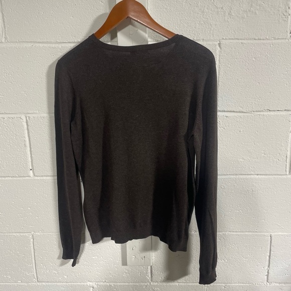 H&M Women’s Dark Brown Long Sleeve Fine Knit Sweater Sz Large - Picture 4 of 5